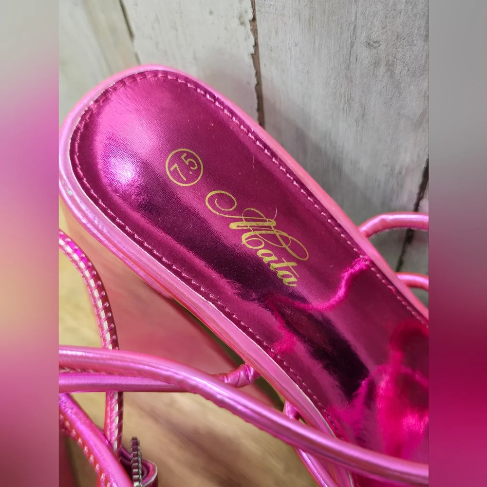 Mata High Heel Platform Sandals Hot Pink 7.5 Party Cosplay Prom Barbiecore